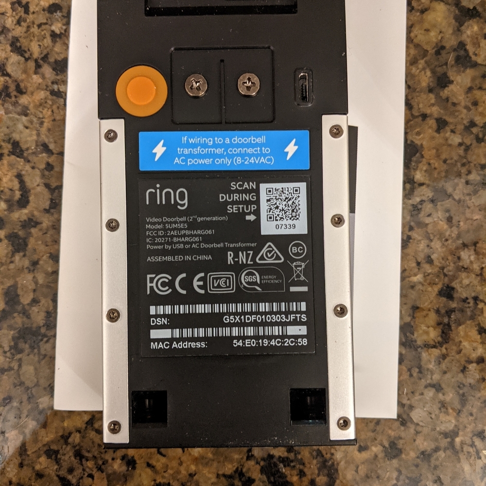 Ring video doorbell